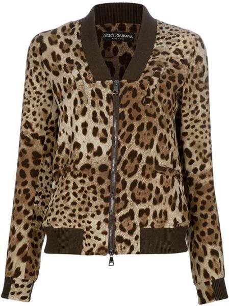 Dolce & Gabbana Leopard Print Bomber Jacket in Animal (leopard) - Lyst