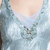 Komarov Beaded Pleated Charmeuse Dress Jacket in Blue (blue glass) - Lyst