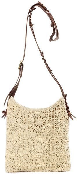 Lucky Brand Avalon Lace Medium Crossbody Bag in Beige (natural) | Lyst