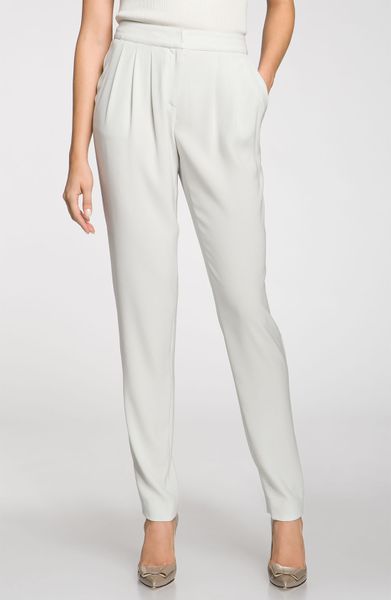 St. John Collection Slouchy Crepe Pants in Gray (celedon) - Lyst