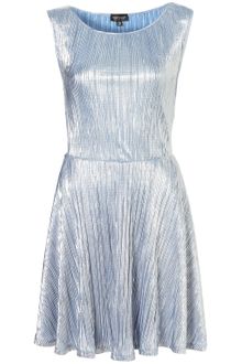 Topshop Metallic Pleated Tunic Dress - Lyst