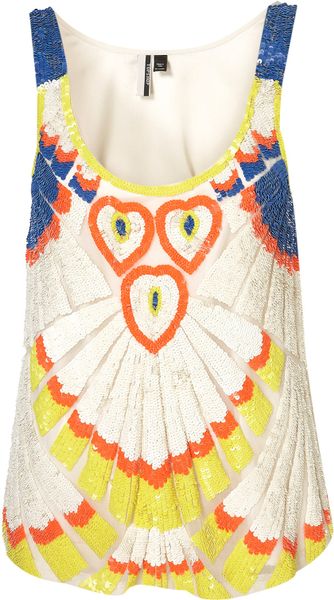Topshop Ultimate Fluro Beaded Vest in Multicolor (cream) - Lyst