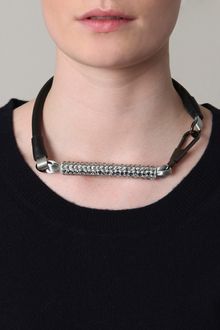 3.1 Phillip Lim Leather and Rhinestone Necklace - Lyst