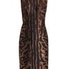 Alexander Mcqueen Ocelot Jacquard Dress in Brown - Lyst