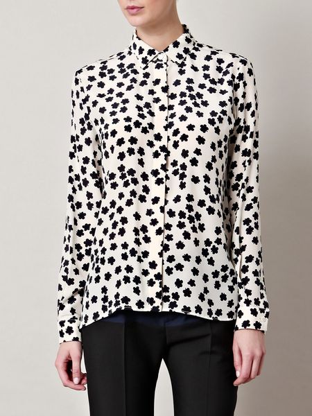 Balenciaga Clover Print Blouse in White (clover) - Lyst