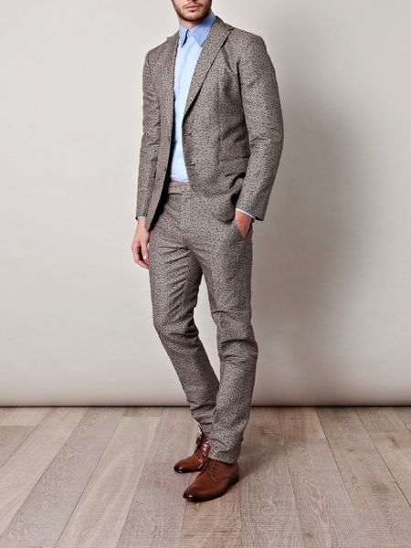 Bottega Veneta Fleck Print Suit in Blue for Men (black) - Lyst