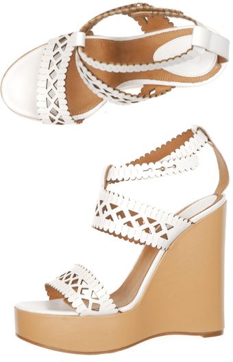 Chloé Lasercut Leather Wedge Shoes - Lyst