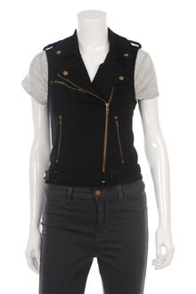 Current/Elliott Denim Sleeveless Biker Jacket - Lyst