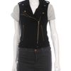 Current/elliott Denim Sleeveless Biker Jacket in Black (denim) - Lyst