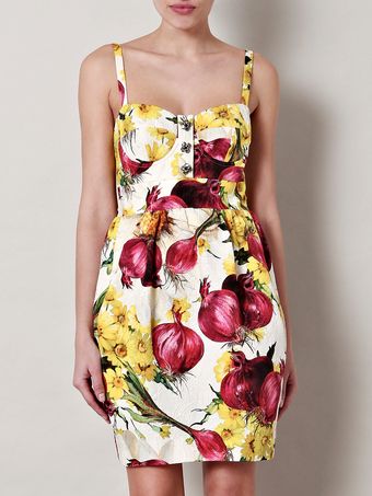  Red Onion Print Dress 