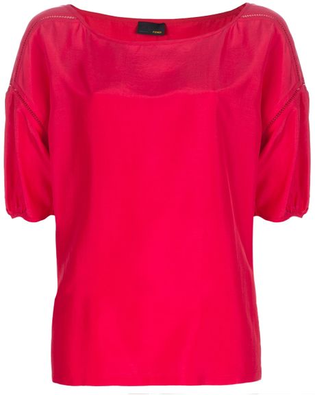 Fendi Boxy Top in Red - Lyst