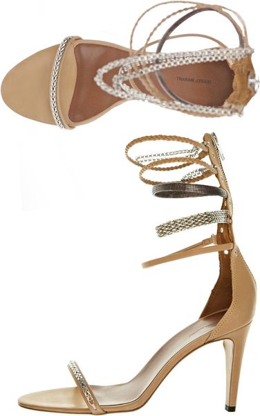 Isabel Marant Rea Leather Sandals in Beige (nude) - Lyst
