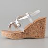 K. Jacques Diapason Cork Slide Sandals in White - Lyst