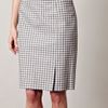 Marc Jacobs Gingham Print Leather Skirt in Gray (grey ivory) - Lyst