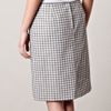 Marc Jacobs Gingham Print Leather Skirt in Gray (grey ivory) - Lyst