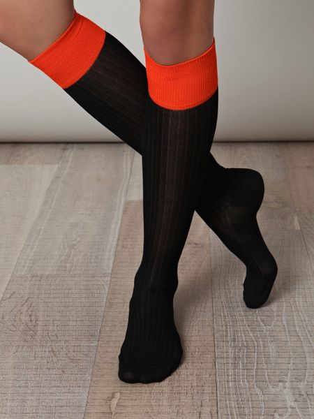 Sportmax Spider Colourblock Socks in Orange (black) - Lyst