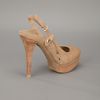 Stuart Weitzman Beside Peep Toe Pump in Brown (nude) - Lyst