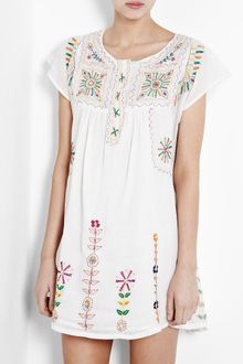 Antik Batik Assini Embroidered White Dress - Lyst