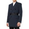 Carven Double Breasted Cotton Jersey Overcoat in Blue for Men - Lyst