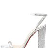Christian Louboutin Au Palace Crystalheel Metallic Sandal in Silver (nude) - Lyst