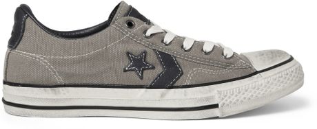 Converse John Varvatos Canvas and Leather Sneakers in Gray for Men - Lyst