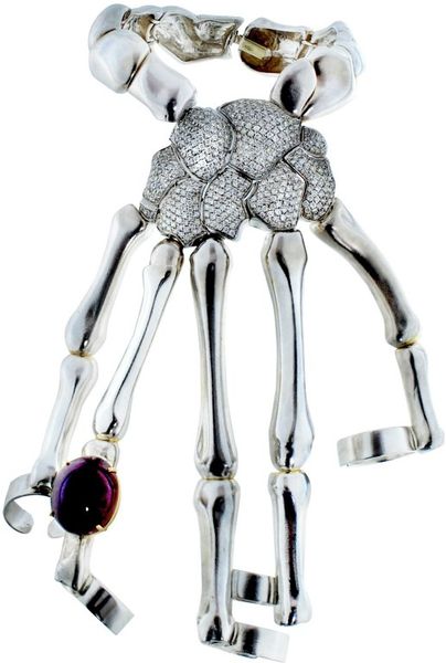 delfina delettrez special order skeleton bracelet in silver lyst delfina delettrez special order skeleton bracelet in silver lyst