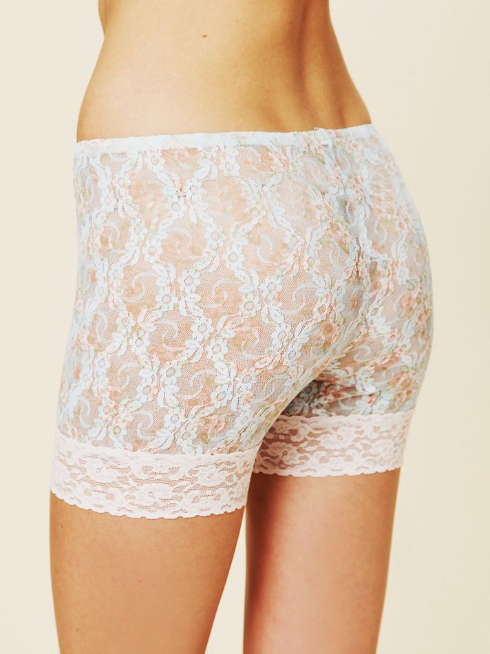 Free People Printed Lace Bike Shorts In White Lyst