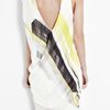 Helmut Lang Yellow Print Silk Open Back Dress in Gray (yellow) - Lyst