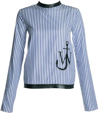 J.W. Anderson J W Anderson Womens Striped Anchor Shirt - Lyst