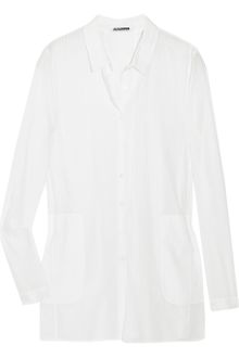 Jil Sander Athene Embroidered Cotton Blend Shirt - Lyst