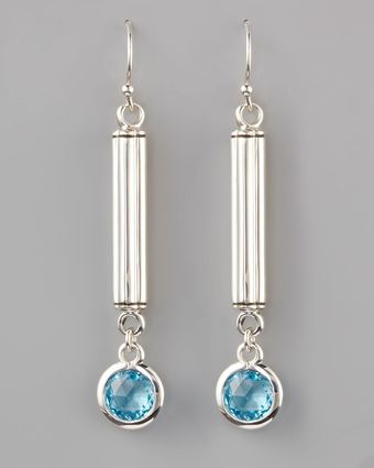  Long Bardrop Earrings Blue Topaz 