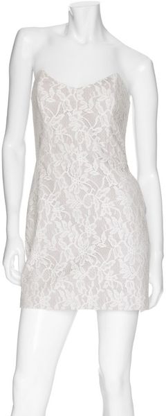  Strapless Floral Lace Dress 