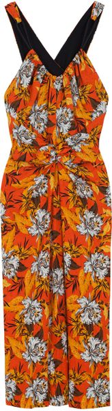 Proenza Schouler Ibiscus Print Tie Front Dress - Lyst