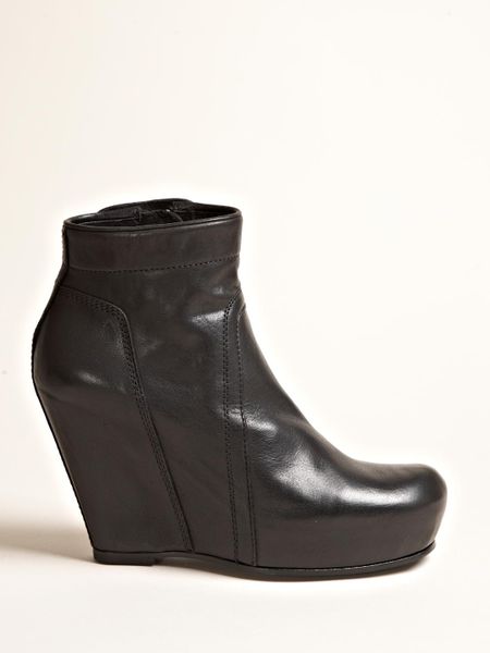 Rick Owens  Wedge Ankle Boots in Black - Lyst