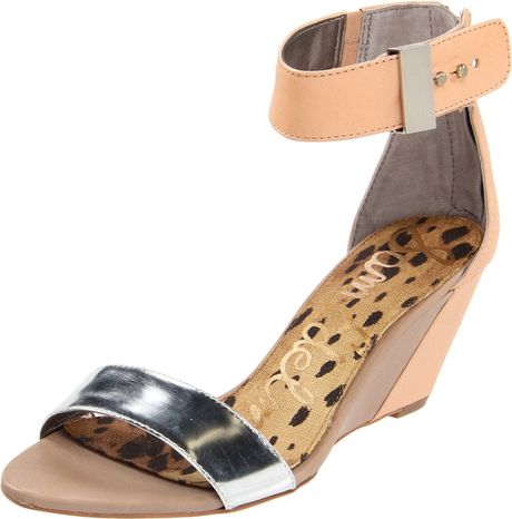 Sam Edelman Sam Edelman Womens Sophie Wedge Sandal in Orange (silver/natural) - Lyst