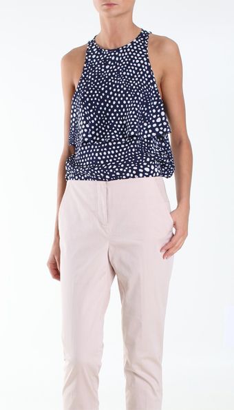 Tibi Polka Dot Ruffle Tank - Lyst