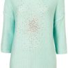 Topshop Knitted Scatter Stud Jumper in Green (mint) - Lyst