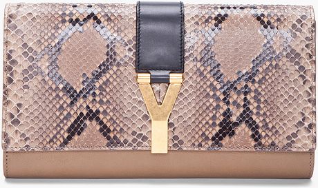 Yves Saint Laurent Taupe Chyc Clutch in Beige (taupe) - Lyst