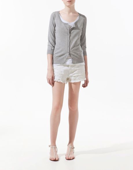 Zara Basic Cardigan in Gray (grey) | Lyst