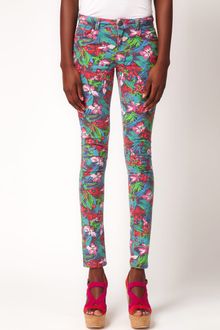 Asos Skinny Jean In Jungle Hibiscus Print - Lyst