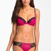 Betsey Johnson Lace Trim Mesh Bikini in Pink (candy apple) - Lyst
