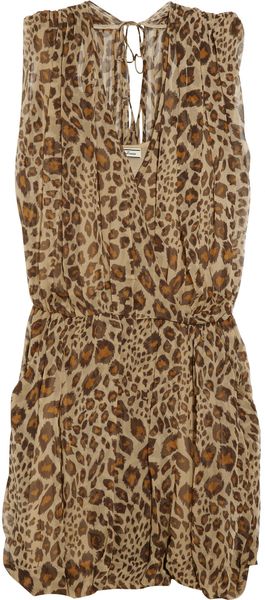By Malene Birger Naima Leopardprint Silkgeorgette Dress - Lyst
