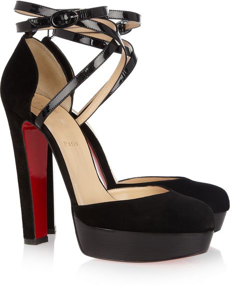 Christian Louboutin La Favorita Suede Pumps in Black - Lyst