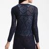 Free People Crochet Cardigan in Blue (navy) - Lyst