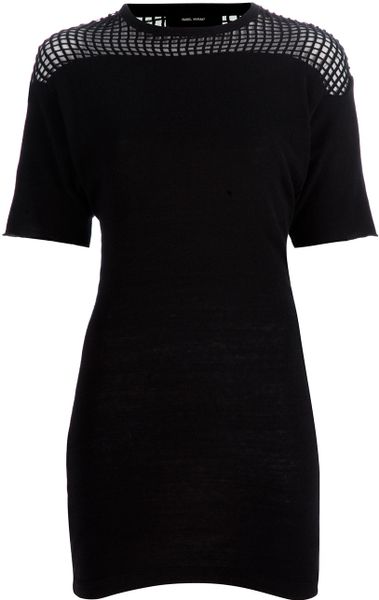 Isabel Marant Short Sleeve Dress in Black - Lyst