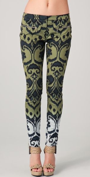 Matthew Williamson Ombre Ikat Skinny Trousers in Green - Lyst