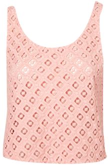 Topshop Geo Lace Crop Vest - Lyst