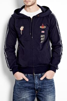 Vivienne Westwood Navy Uk Badge Sweat Hoodie - Lyst