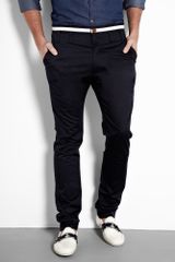 Vivienne Westwood Navy Waist Stripe Slim Cotton Trousers
