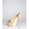 Giuseppe Zanotti  Leather Jake Slingback Peep Toe Pumps in Beige - Lyst